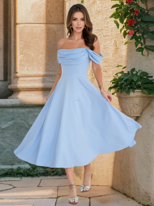 Women's Sexy Pleated Sling Slim Temperament Dress - Image 5
