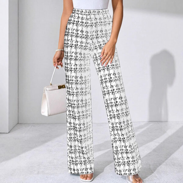 Women's Fashion Casual Plaid Printed Trousers - Image 3