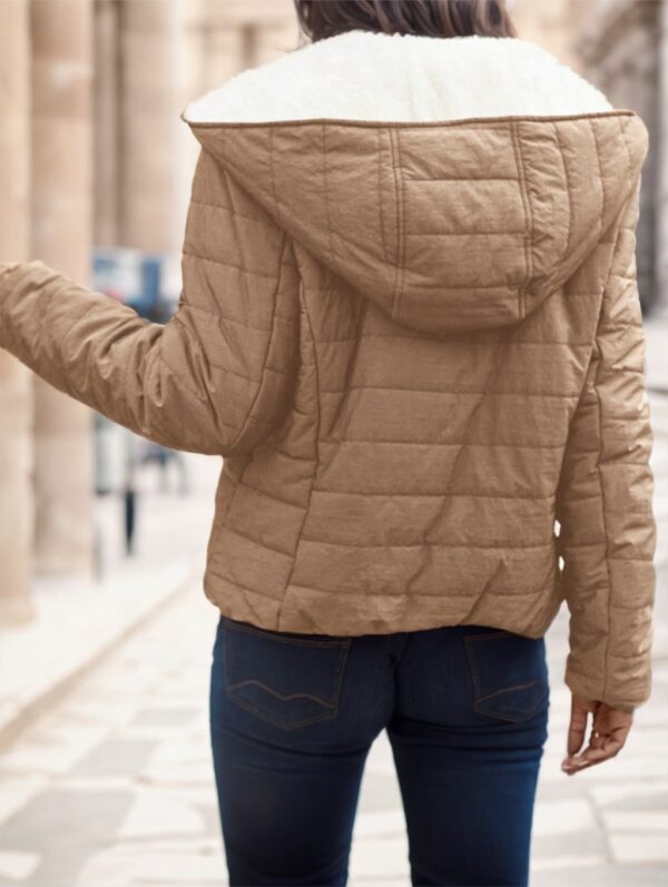 Black Casual Street Style Lightweight Warm Short Women Padded Coat - Image 3