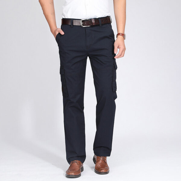 Men's Fleece Lining Multi-Pocket Cargo Pants - Image 4