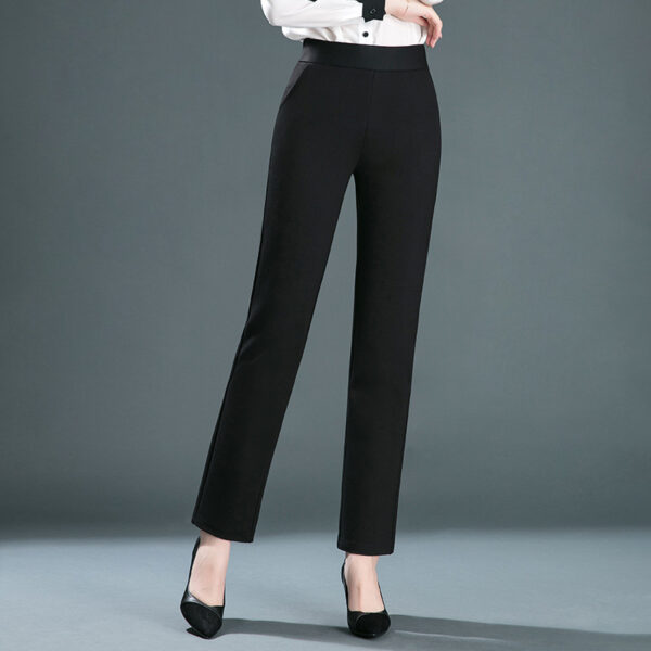 Straight Elastic High Waist Slimming Pants - Image 4