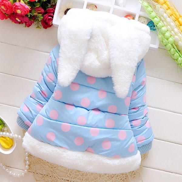 New Girls' Bunny Polka Dot Children's Padded Coat - Image 3