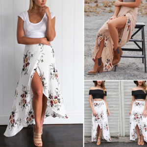 Irregular lace-up skirt