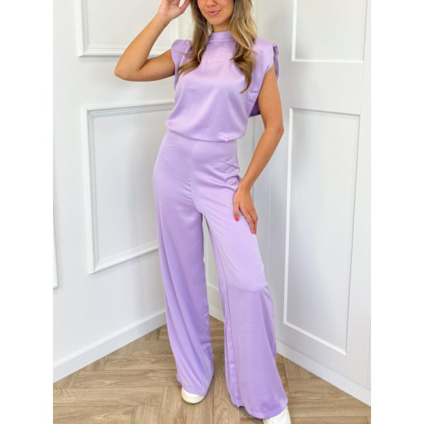Backless Evening Dress Jumpsuit Solid Color Casual Straight Pants - Image 6