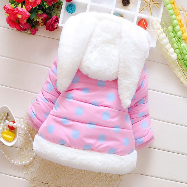 New Girls' Bunny Polka Dot Children's Padded Coat - Image 4