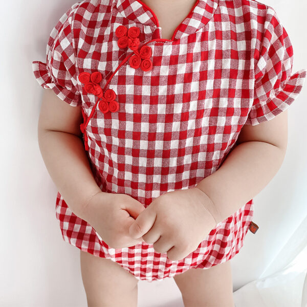 Baby Jumpsuit, Cheongsam, Ancient Costume, Chinese Clothing, National Version, Climbing Bag, Fart Clothing Set, Children's Clothing - Image 2
