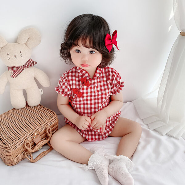 Baby Jumpsuit, Cheongsam, Ancient Costume, Chinese Clothing, National Version, Climbing Bag, Fart Clothing Set, Children's Clothing - Image 4