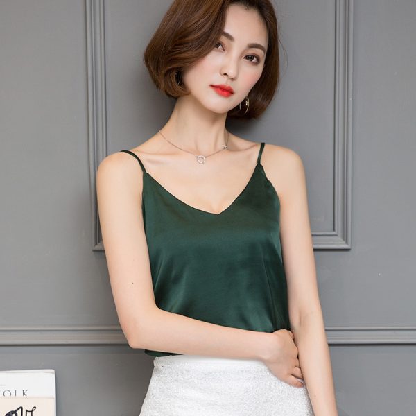 Women's Elegant Satin Tank Top - Image 4