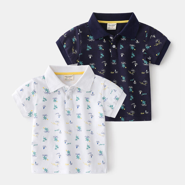 Summer Boys' Cotton Short-sleeved Polo Shirt - Image 2