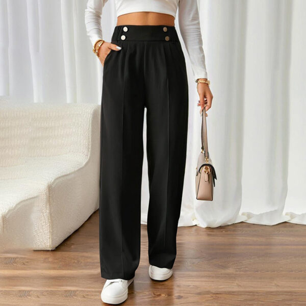 Women's Wide Leg Pants High Waist Business Casual Trousers Pant With Pockets - Image 4