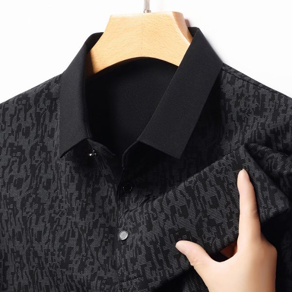 Summer Men's Thin Business Lapel Polo Shirt Short Sleeve - Image 9