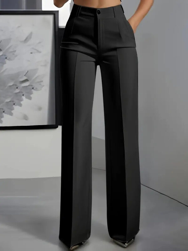 Women's White Minimalist Pants Made Of Polyester - Image 5