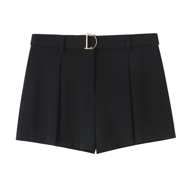 With Belt Pleated Casual Shorts - Image 2