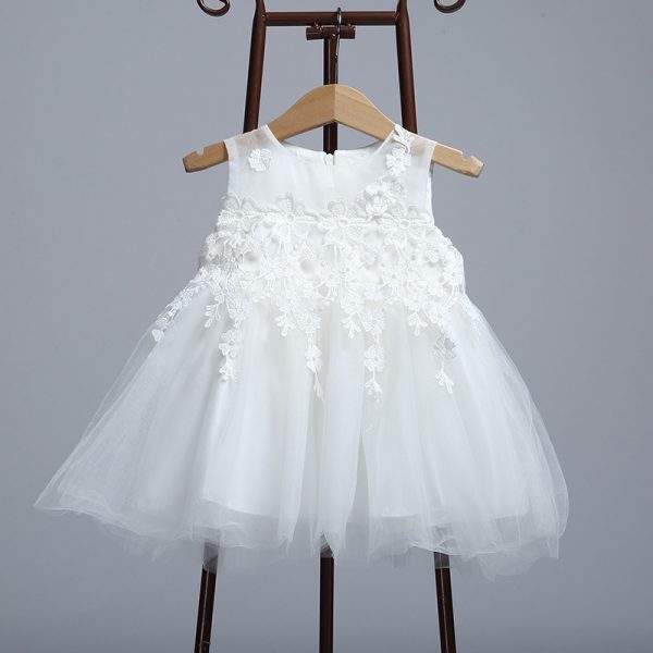 Baby's full moon, baby's wedding dress, princess dress, children's dress, lace cap, fluffy dress, photo studio - Image 3