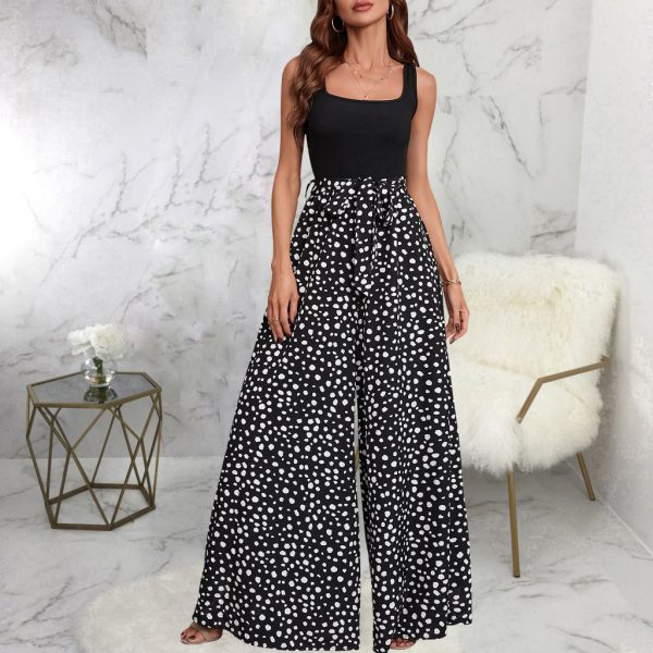 Women's Color Polka-dot Cinched Slimming Trousers - Image 4