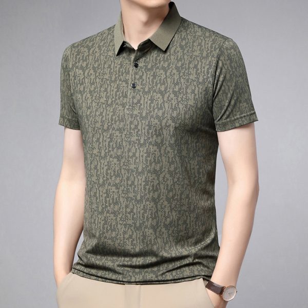 Summer Men's Thin Business Lapel Polo Shirt Short Sleeve - Image 5