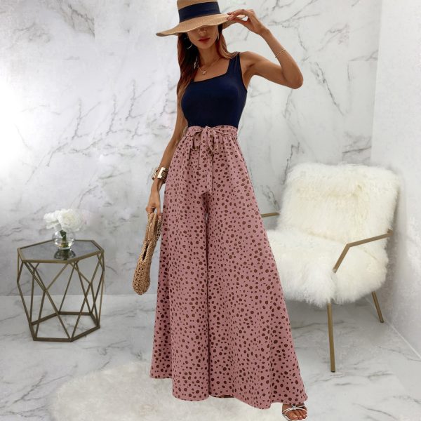 Women's Color Polka-dot Cinched Slimming Trousers - Image 2