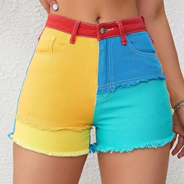 Casual Fashion Splicing Casual Shorts For Women - Image 3