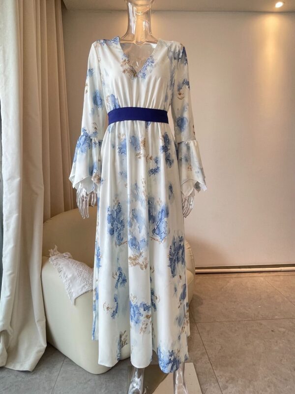 Printed Elegant Catwalk Party Holiday Women's High Sense Long Dress - Image 3