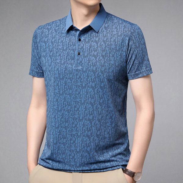Summer Men's Thin Business Lapel Polo Shirt Short Sleeve - Image 7