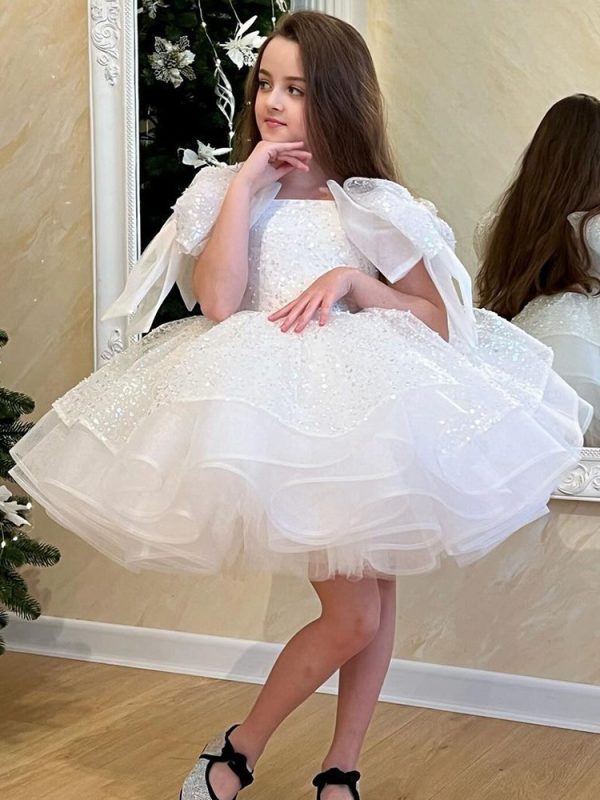 Girls' White Girls' Party Formal Dress Skirt - Image 5