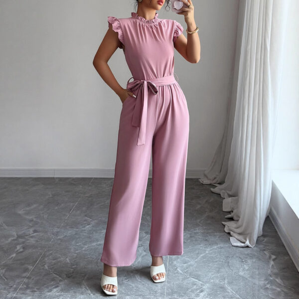 Simple Fashion Ruffled Short Sleeves Corset Jumpsuit For Women - Image 3