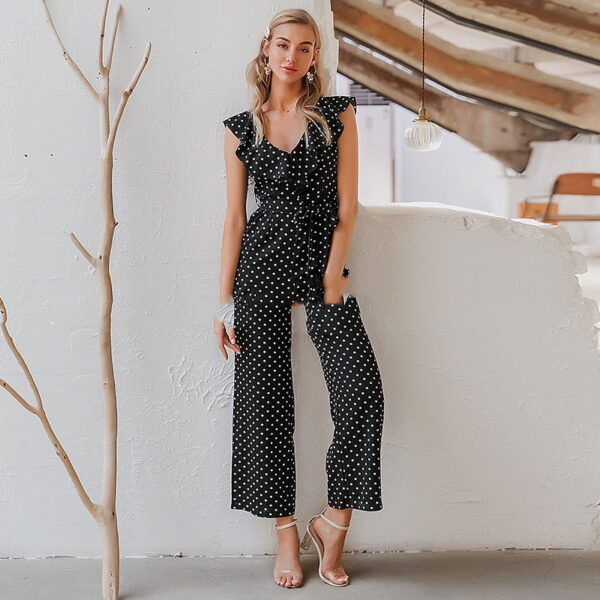 Simple Elegant Polka Dot Print Women Jumpsuits - Image 3