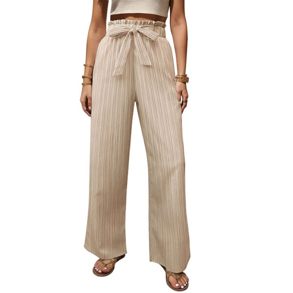 Tied Lotus Leaf Elastic Trousers - Image 6