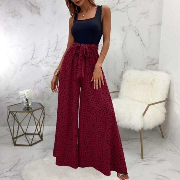 Women's Color Polka-dot Cinched Slimming Trousers - Image 5