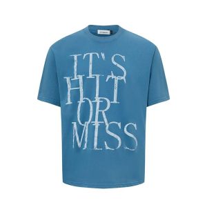 Men's American-style Letter Printed Round Neck T-shirt