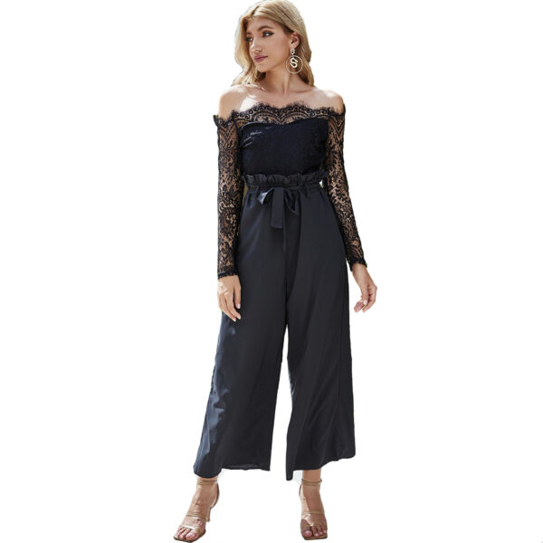 Women's Off-neck Wide-leg Jumpsuit - Image 5