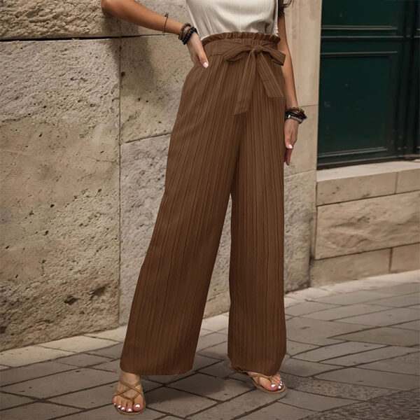 Tied Lotus Leaf Elastic Trousers - Image 10