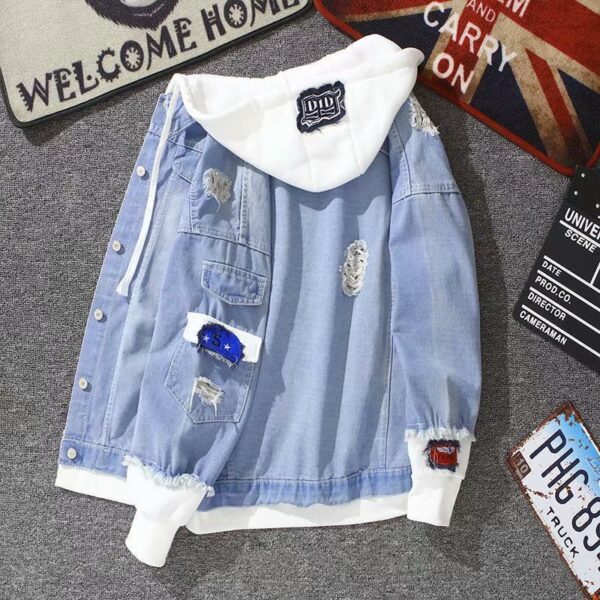 Personality Men's Workwear Denim Jacket - Image 3