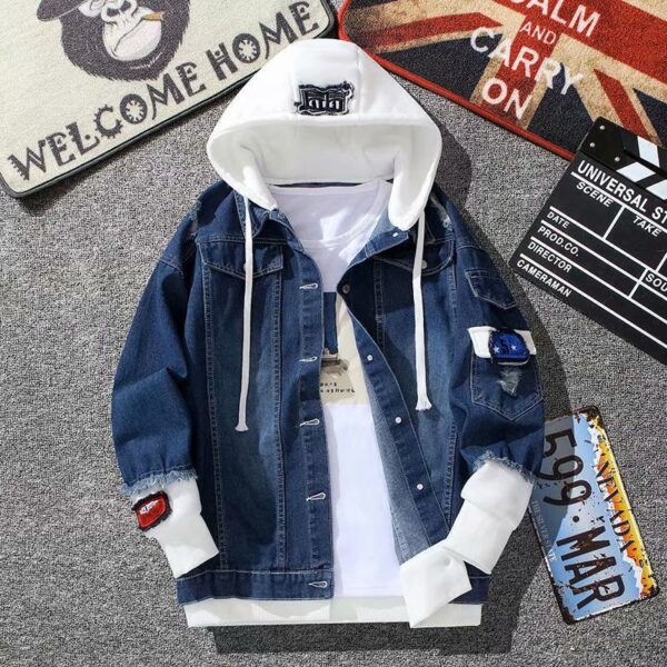 Personality Men's Workwear Denim Jacket - Image 4