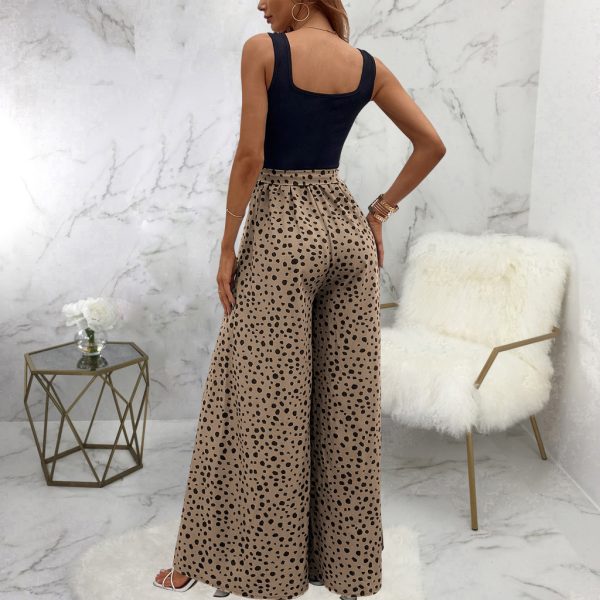 Women's Color Polka-dot Cinched Slimming Trousers - Image 9