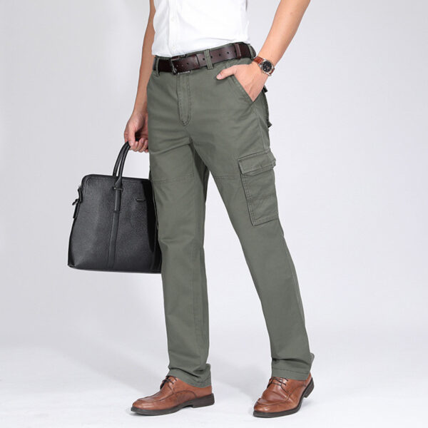 Men's Fleece Lining Multi-Pocket Cargo Pants - Image 3