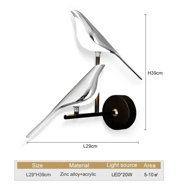 Magpie Wall Lamp Bedroom Bedside Modern Minimalist Light Bulb - Image 3