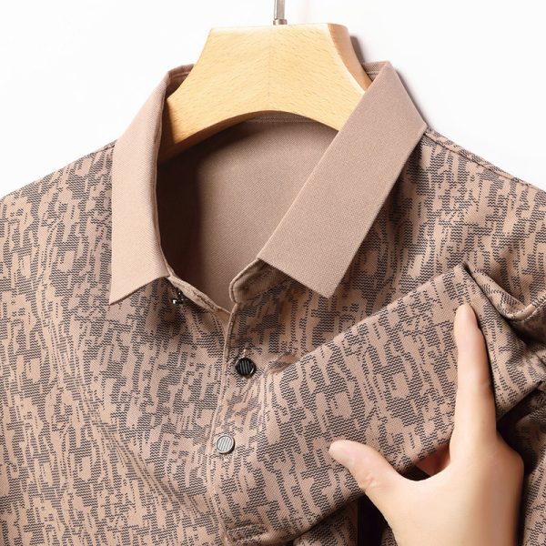 Summer Men's Thin Business Lapel Polo Shirt Short Sleeve - Image 2