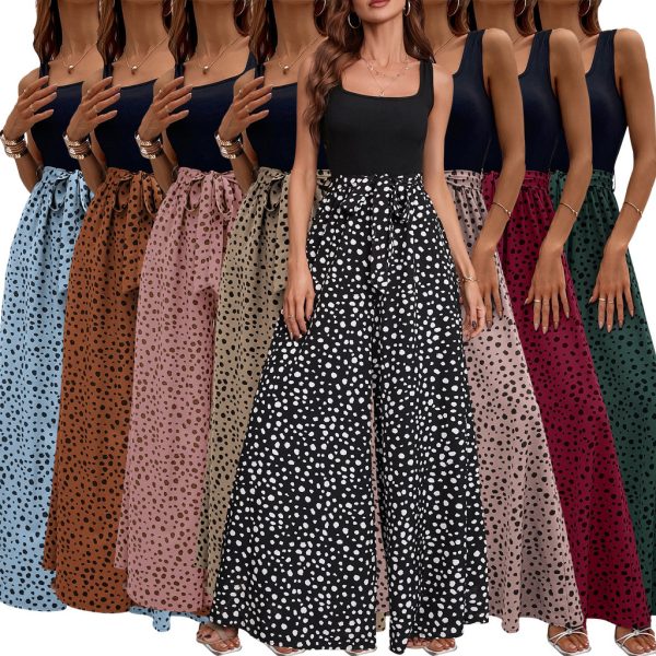 Women's Color Polka-dot Cinched Slimming Trousers - Image 7