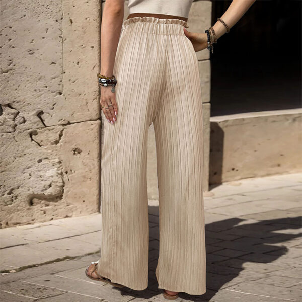 Tied Lotus Leaf Elastic Trousers - Image 5