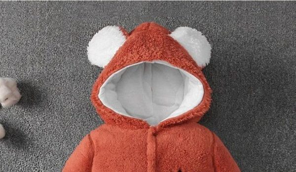 Winter Thickened Simple Solid Color Baby Onesies - Image 3