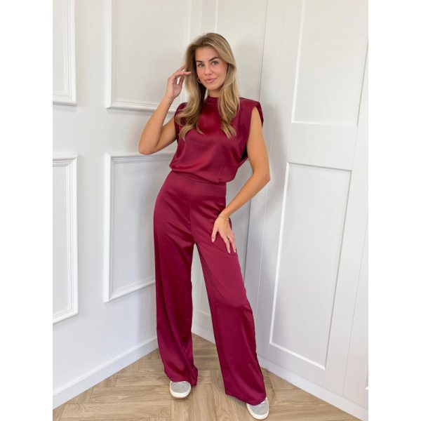 Backless Evening Dress Jumpsuit Solid Color Casual Straight Pants - Image 4