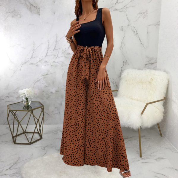 Women's Color Polka-dot Cinched Slimming Trousers - Image 6