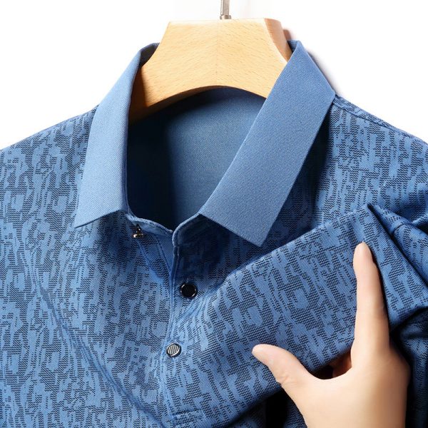 Summer Men's Thin Business Lapel Polo Shirt Short Sleeve - Image 8