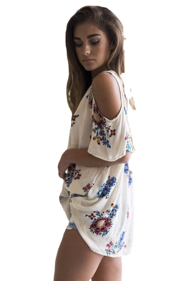 Women's Shirts Fashion Off-the-shoulder Short Sleeve Shirts - Image 2