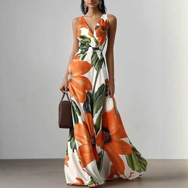 Printed Girdle Oversized Swing Dress - Image 3
