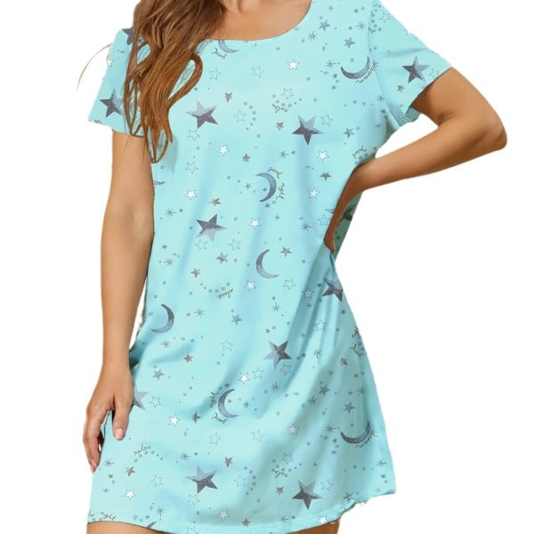 Home Crew Neck Casual Printing Dress - Image 6