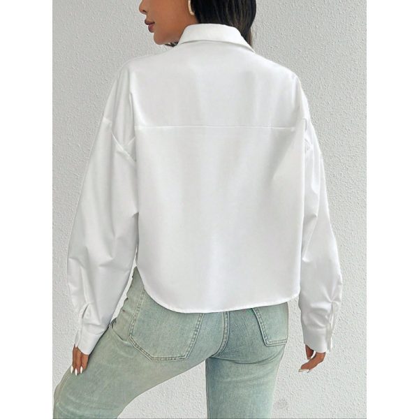Fashion Solid Color Loose-fitting Women's Shirt Top - Image 2