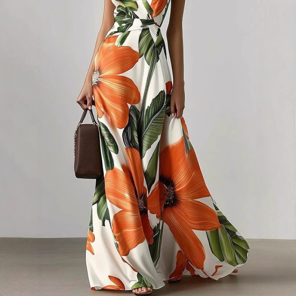 Printed Girdle Oversized Swing Dress - Image 2