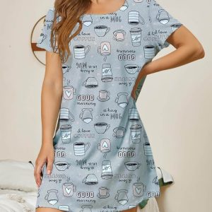 Home Crew Neck Casual Printing Dress